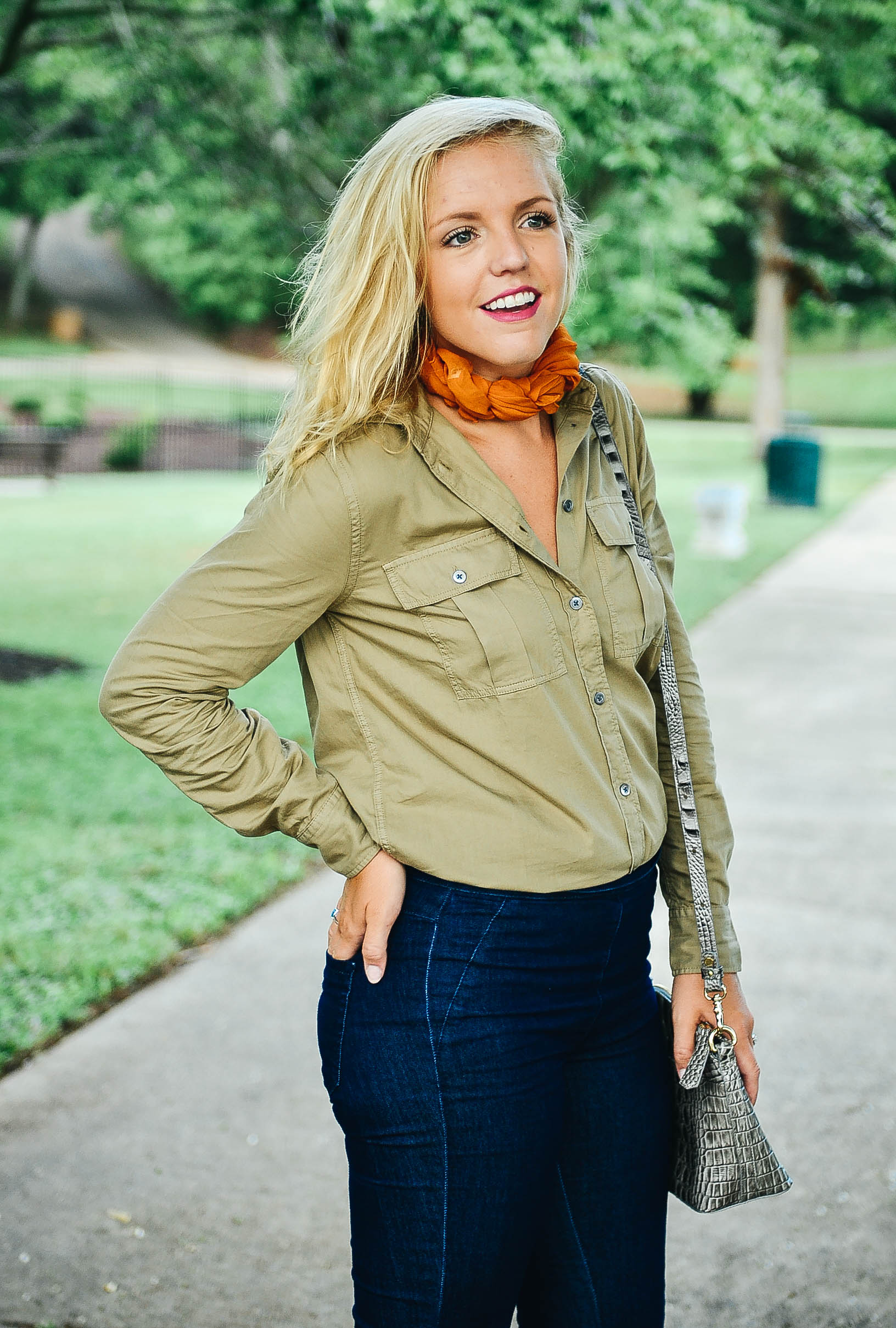 Neutral Fall Top with scarf