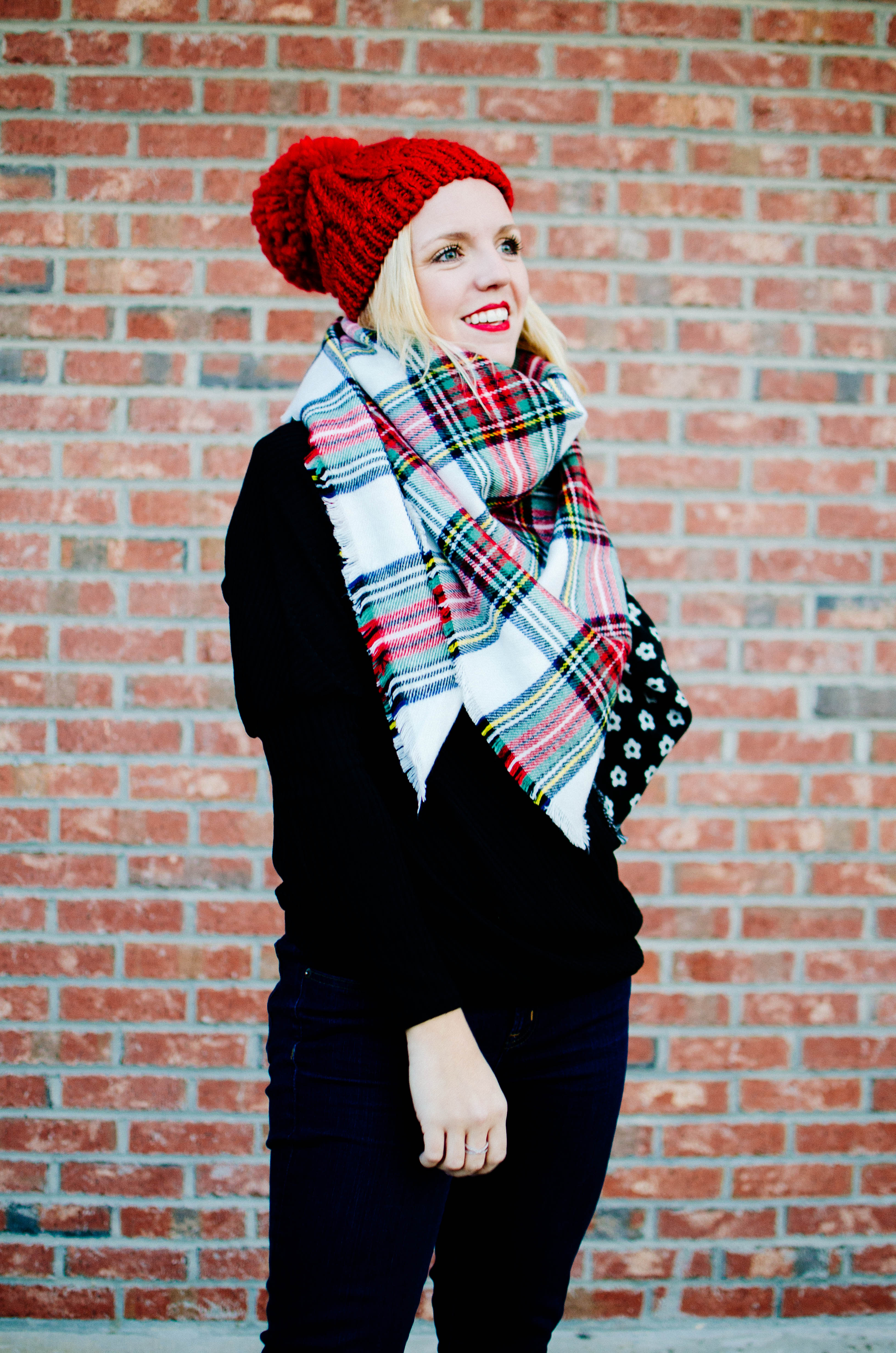 Blanket Scarf Off shoulder sweater